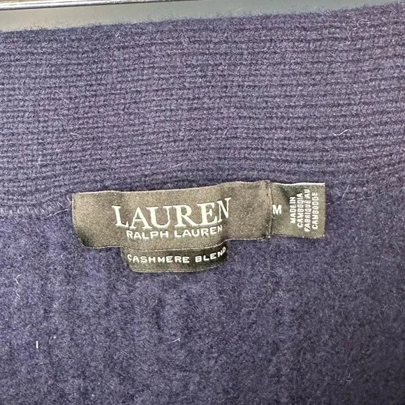 Ralph Lauren Skirt Wool Cashmere Blend Sweater Skirt Navy Blue Sz M - Picture 4 of 7